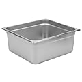 Hoffman Tech Browne Stainless Steel Steam Table Pans, 2/3 Size, Silver, Case Of 12 Pans