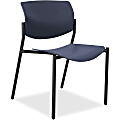 Lorell® Molded Plastic Stacking Chairs, Dark Blue/Black, Set Of 2 Chairs