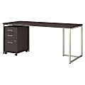 kathy ireland® Office by Bush Business Furniture Method Table 72"W Computer Desk With 3-Drawer Mobile File Cabinet, Storm Gray, Standard Delivery