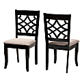 Baxton Studio Mael Dining Chairs, Sand/Espresso Brown, Set Of 2 Dining Chairs