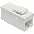 Tripp Lite Cat6a Straight-Through Modular In-Line Snap-In Coupler w/90-Degree Down-Angled Port, White (RJ45 F/F) - N235001WH6AD 1 thumbnail image