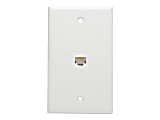 Tripp Lite Cat6a Straight-Through Modular In-Line Snap-In Coupler w/90-Degree Down-Angled Port, White (RJ45 F/F) - Network coupler - TAA Compliant - RJ-45 (F) to RJ-45 (F) - CAT 6a - 90° connector, down-angled connector - white