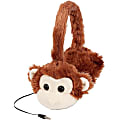 ReTrak Retractable Animalz Monkey Headphones - Stereo - Mini-phone (3.5mm) - Wired - 32 Ohm - 20 Hz 20 kHz - Gold Plated Connector - Over-the-head - Binaural - Circumaural - 3.20 ft Cable