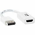 Tripp Lite by Eaton DisplayPort to HDMI Active Adapter (M/F) - 4K 60Hz, HDR, DP 1.2, HDCP 2.2, White, 6 in. 1 thumbnail image