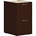 HON® Mod 20"D Vertical 2-Drawer Support File Pedestal File Cabinet, Mahogany