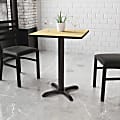 Flash Furniture Square Table With X-Style Base, 31-3/16"H x 24"W x 24"D, Natural