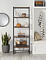 Realspace® Belling 73"H Leaning 5-Shelf Bookcase, Modern Oak