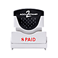 AccuStamp2 Paid Stamp, Shutter Pre-Inked One-Color PAID Stamp, 1/2" x 1-5/8" Impression, Red Ink 1 thumbnail image