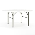 Flash Furniture Round Bi-Fold Plastic Banquet And Event Folding Table, 29-1/2"H x 60-1/2"W x 60-1/2"D, Granite White