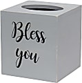Elegant Designs Decorix Square Wooden Tissue Box Cover With Sliding Base, 6”H x 5-1/2”W x 5-1/2”L, Gray Wash 1 thumbnail image