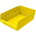 Akro-Mils Grease/Oil Resistant Shelf Bin, Small Size, 4" x 8 3/8" x 11 5/8", Yellow