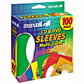 Maxell® CD/DVD Sleeves, Assorted Colors, Pack Of 100