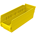 Akro-Mils Grease/Oil Resistant Shelf Bin, Small Size, 4" x 4 1/8" x 11 5/8", Yellow 1 thumbnail image