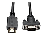 Tripp Lite HDMI to VGA Active Adapter Cable Low Profile HD15 M/M 1080p 10ft - HDMI/VGA for Video Device, Monitor, Projector, TV, Blu-ray Player - 9.84 ft - 1 x HDMI Male Digital Audio/Video - 1 x HD-15 Male VGA - - Shielding - Black