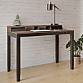 Realspace® Bellano 48"W 4-Leg Electric Height-Adjustable Standing Desk with Hutch, Walnut/Black, BIFMA Compliant 1 thumbnail image