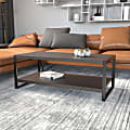 Flash Furniture Thompson Coffee Table, 17-3/4"H x 47-1/4"W x 23-3/4"D, Charcoal Wood Grain/Black 1 thumbnail image