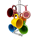 Gibson Home Color Curve 7-Piece Mug Set, Multicolor/Silver