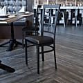 Flash Furniture HERCULES Window Back Restaurant Accent Chair, Black Seat/Black Frame