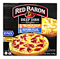 Red Baron Deep Dish Pizza Singles Variety Pack, 4-Cheese/Pepperoni, 70.56-Oz, Box Of 12