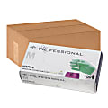 Medline Professional Powder-Free Nitrile Exam Gloves With Aloe, Medium, Green, 100 Gloves Per Box, Case Of 10 Boxes 1 thumbnail image