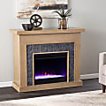 SEI Furniture Standlon Color-Changing Electric Fireplace, 37-3/4”H x 45”W x 16-1/2”D, Natural/Gray Faux Stone 1 thumbnail image