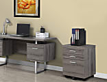 Monarch Specialties 19"D Vertical 3-Drawer File Cabinet, Dark Taupe
