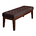 Elle Décor Claire Tufted Bench, Chocolate Brown/Brown