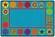 Flagship Carpets Patterned Circles Mat, 2'H x 3'W, Multicolor