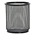 Lorell® Mesh Pencil Cups, 3-1/2"H x 3-7/8"W x 3-7/8"D, Black, Box Of 6 Pencil Cups