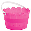 Amscan Easter Scalloped Buckets, 8"H x 5"W x 5"D, Bright Pink, Pack Of 8 Buckets