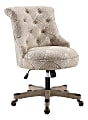 Linon Dallas Fabric Mid-Back Chair, Beige Fern/Gray Wash