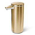 simplehuman Touch-Free Rechargeable Sensor Liquid Soap and Hand Sanitizer Dispenser, 9 Oz, Brass 1 thumbnail image