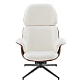 Eurostyle Lennart Faux Leather And Fabric Swivel Lounge Guest Chair, Ivory/Brown 1 thumbnail image