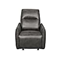 Lifestyle Solutions Relax A Lounger Elsie Faux Leather Accent Power Recliner, Charcoal