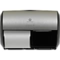Georgia-Pacific Compact II Side-By-Side Double-Roll Toilet Paper Dispenser, 7 1/8"H x 10 1/8"W x 6 3/4''D, Brushed Steel 1 thumbnail image