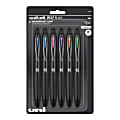 uni-ball® 207 Plus+ Retractable Gel Pens, Medium Point, 0.7 mm, Black Barrel, Assorted Ink, Pack Of 6 Pens
