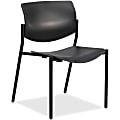 Lorell® Molded Plastic Stacking Chairs, Black, Set Of 2 Chairs
