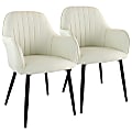 Elama Fabric Tufted Chairs, Beige/Black, Set Of 2 Chairs