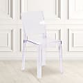 Flash Furniture Ghost Chairs With Square Backs, Transparent Crystal, Pack Of 4 Chairs