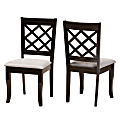 Baxton Studio Verner Dining Chairs, Gray/Dark Brown, Set Of 2 Chairs