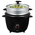 Better Chef 5-Cup Rice Cooker With Food Steamer Attachment, Black