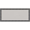 Amanti Art Rectangular Non-Magnetic Cork Bulletin Board, Gray, 32” x 14”, Dixie Blue Gray Rustic Wood Frame