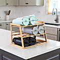 Honey Can Do 3-Tier Bamboo Water Bottle Organizer For Cabinet Or Pantry, 10-13/16”H x 10”W x 16-1/16”D, Natural 1 thumbnail image