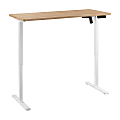 Bush Furniture Energize 56"W Electric Height Adjustable Standing Desk, Maple/White, Standard Delivery