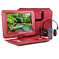 Trexonic Portable DVD Player With Swivel TFT-LCD Screen, 14.1”, Red 1 thumbnail image
