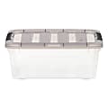 Iris® Stack & Pull™ Storage Boxes, 3.14 Gallon, Clear/Gray, Set Of 8 Boxes