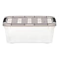 Iris® Stack & Pull™ Storage Boxes, 3.14 Gallon, Clear/Gray, Set Of 8 Boxes 1 thumbnail image