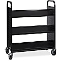 Lorell® Double-sided Book Cart, Black 1 thumbnail image