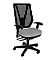 Sitmatic GoodFit Mesh Enhanced Synchron High-Back Chair With Adjustable Arms, Gray Polyurethane/Black 1 thumbnail image