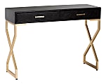 Baxton Studio Modern Console Table, 30-1/8"H x 41-5/16"W x 14-13/16"D, Dark Brown/Gold 1 thumbnail image